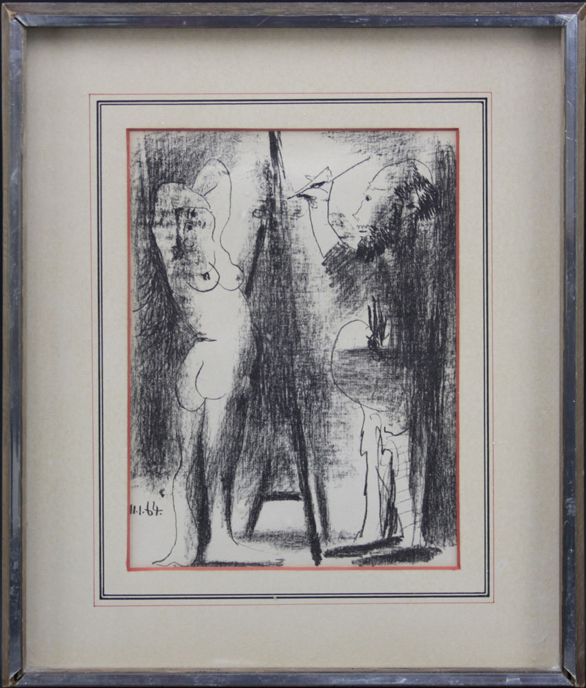 Pablo Picasso, Spanish (1881-1973) Original Lithograph, "The Painter and Model II"