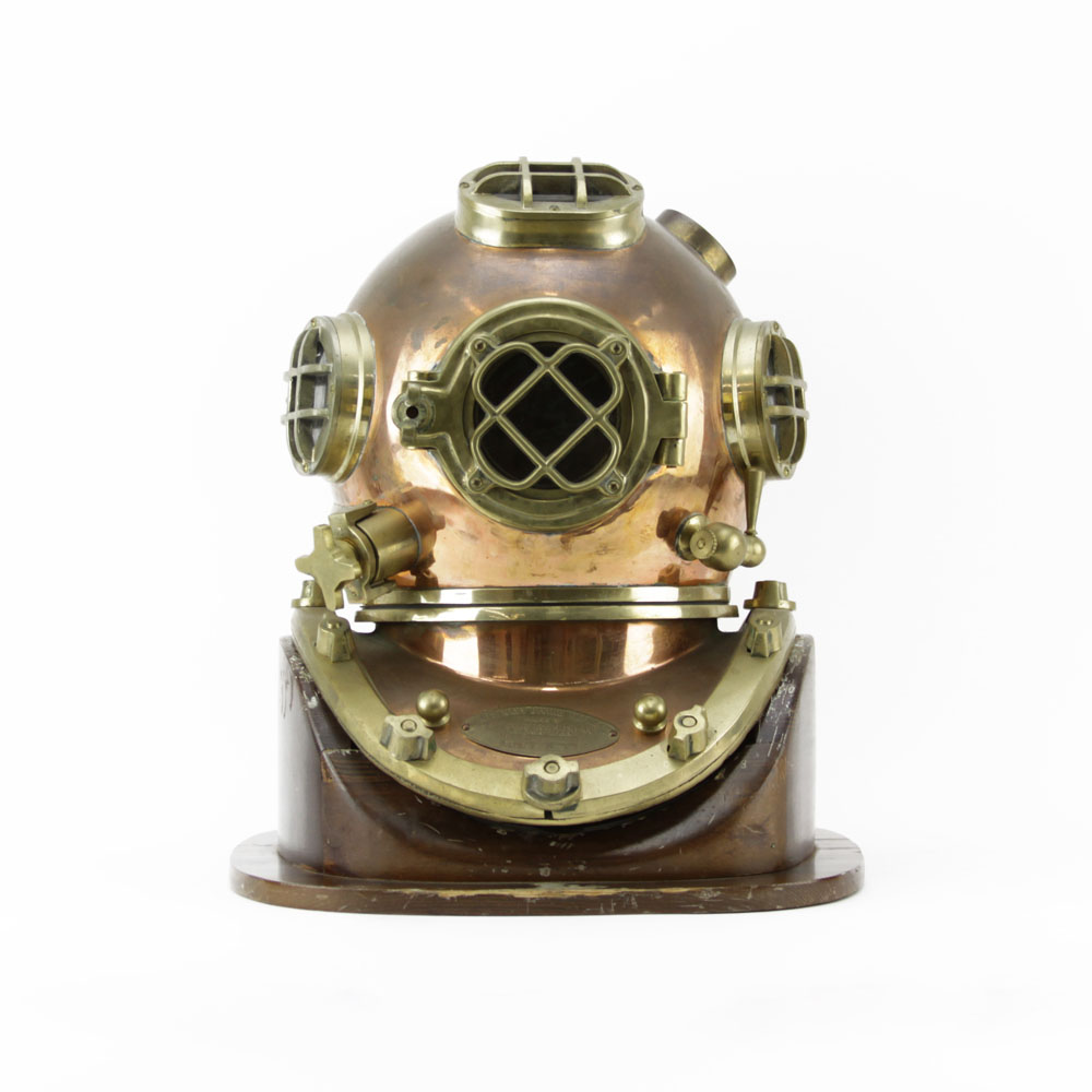 Morse Diving Equipment Inc. U.S. Navy Mark V Brass and Copper Diving Helmet