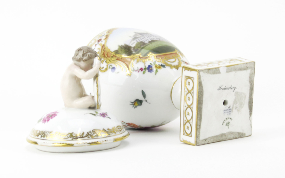 Royal Copenhagen Hand Painted Porcelain Covered Urn