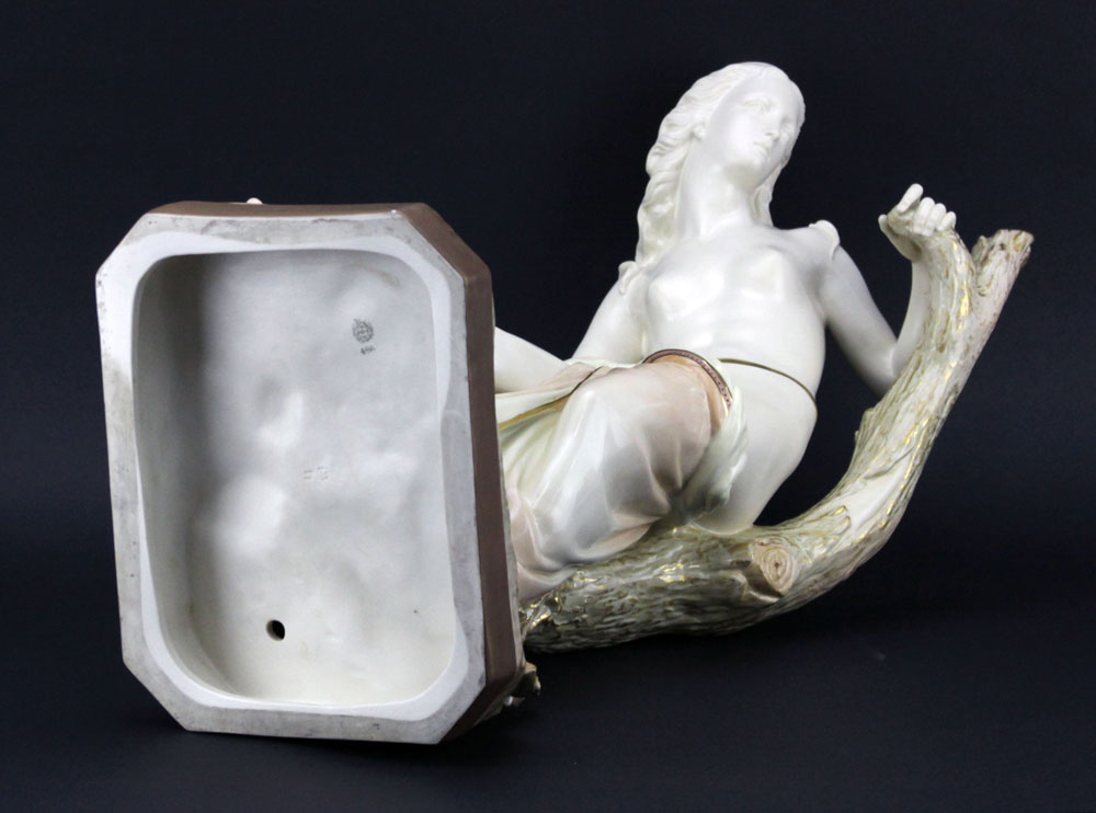 Large Royal Worcester Porcelain Figure "The Bather Surprised" 