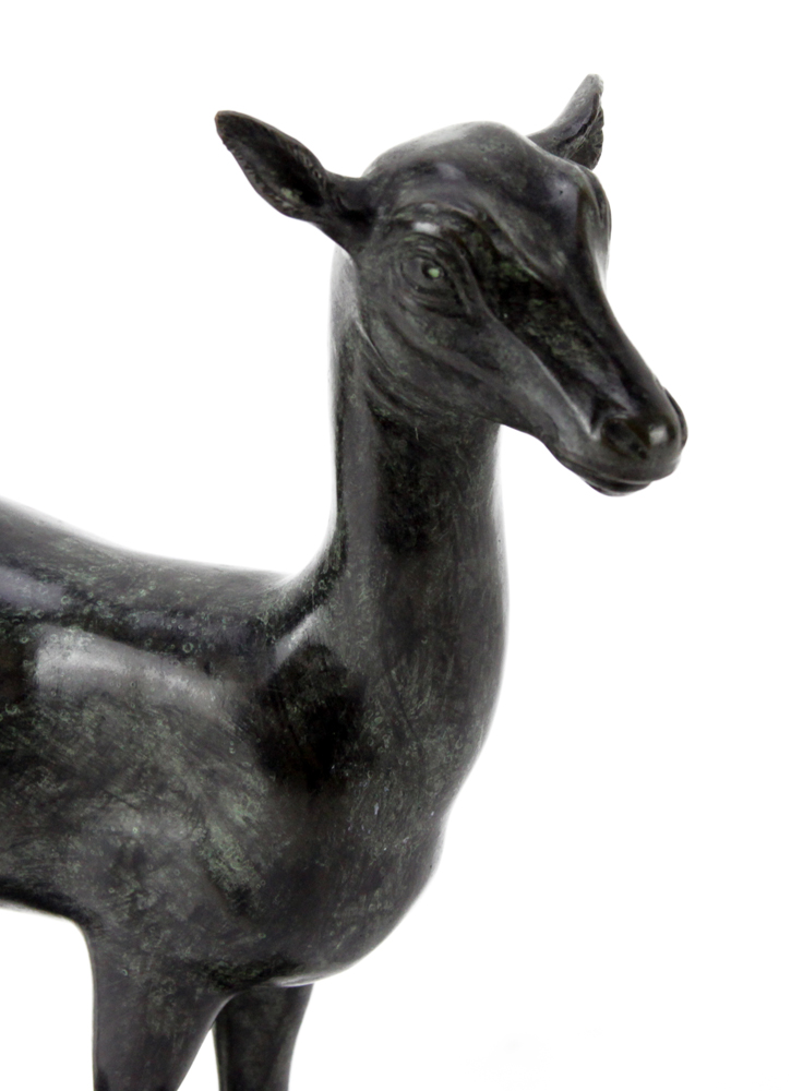 Antique Continental Bronze Deer Figurine