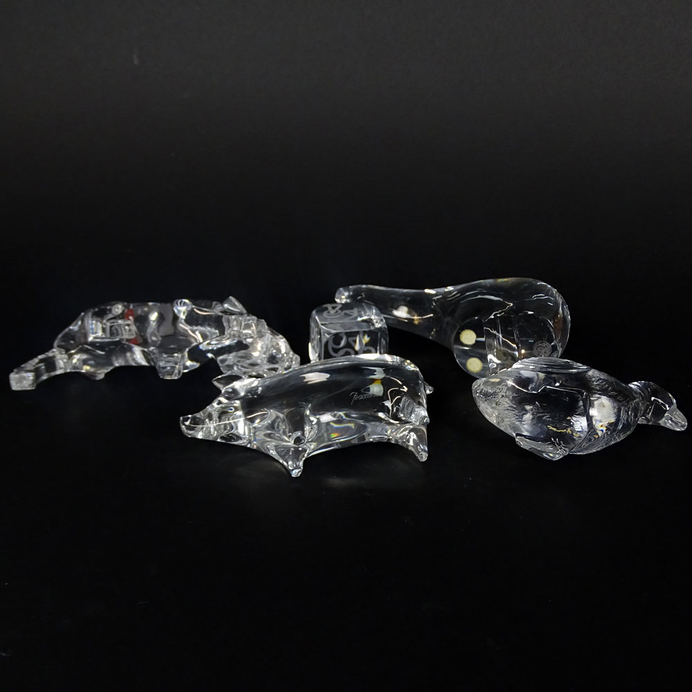 Lot of Five (4) Baccarat Crystal Figurines.