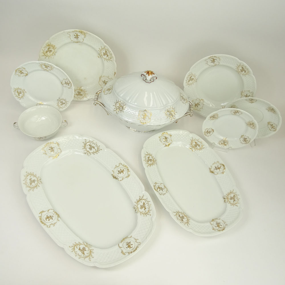 Limoges Georges Boyer Ninety Two (92) Piece Set Porcelain Dinnerware