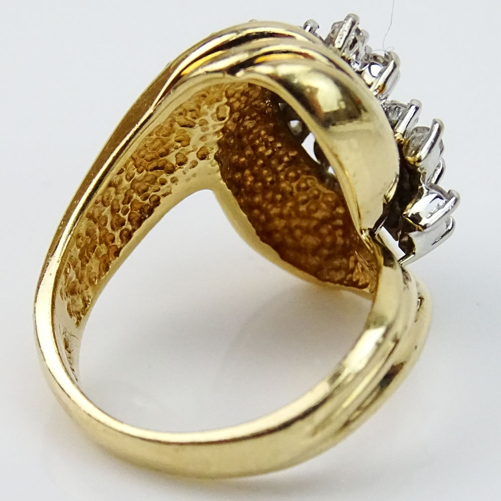Vintage Approx. 1.50 Carat Round Brilliant Cut Diamond and 14 Karat Yellow Gold Ring