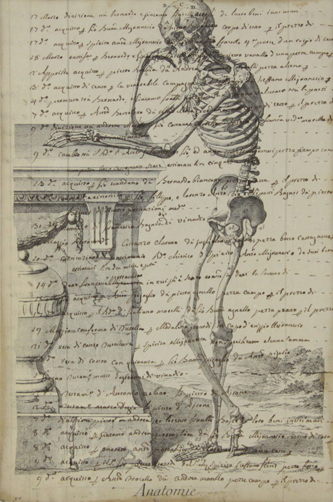 Two Pages from Circa 1757 Italian Book on Anatomy