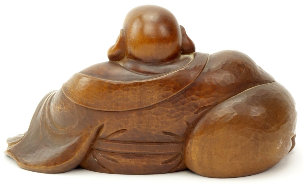 Antique Japanese Carved Boxwood Buddha