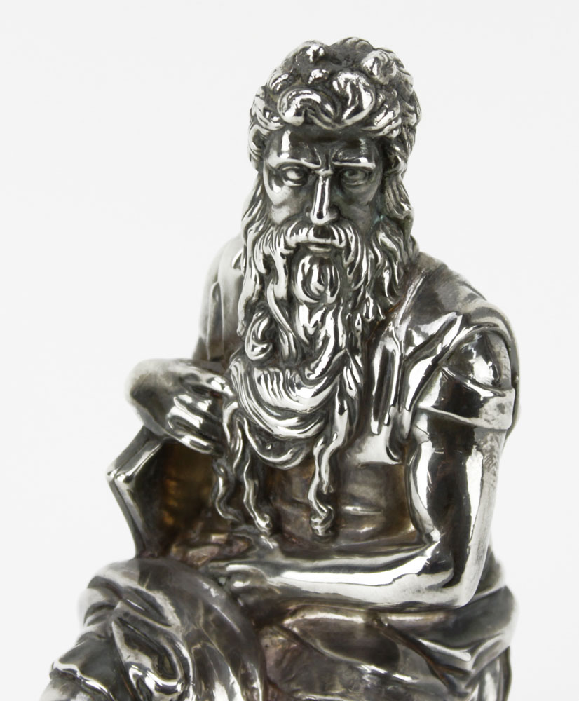 Sterling Silver Figure of Moses Sculpture.