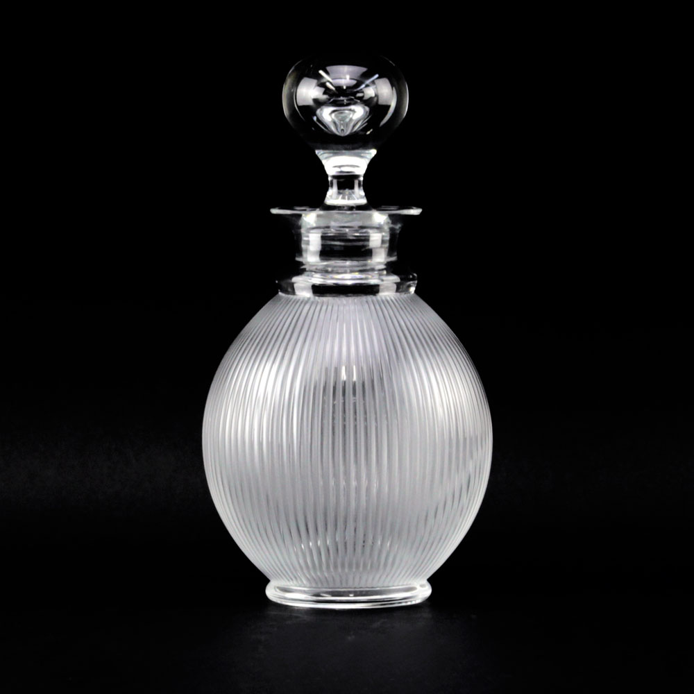 Lalique France Frosted and Clear Crystal "Langeais" Decanter