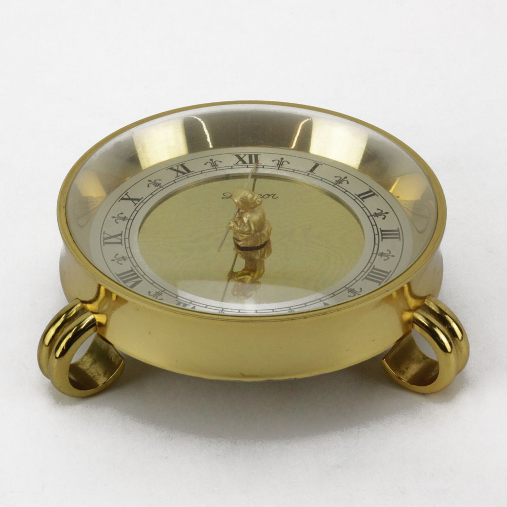 20th Century Luxor Brass Desk Clock.