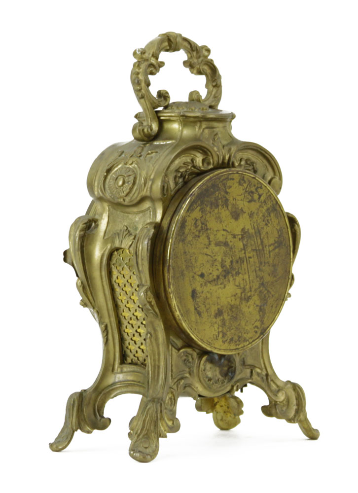 19/20th Century Tiffany & Co Rococo style Bronze Bracket Clock with Porcelain Dial.