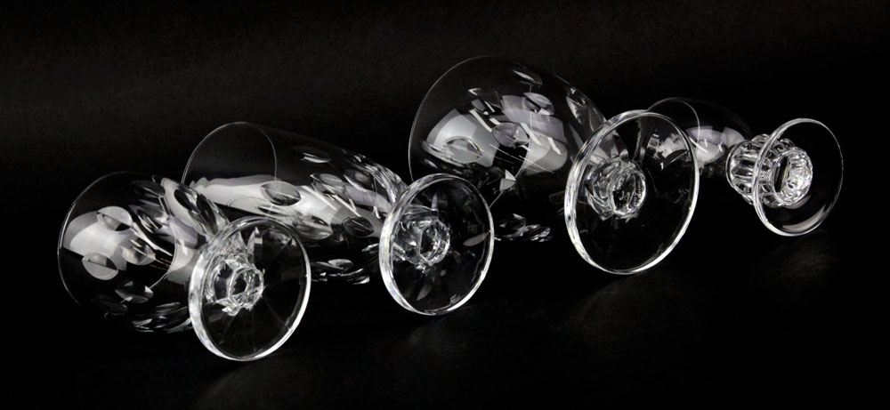 Grouping of Thirty-Seven (37) Lalique France Crystal Stemware.