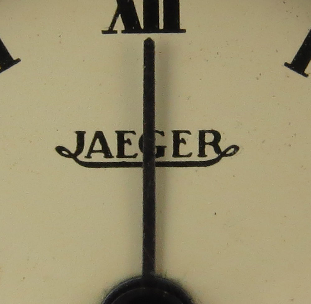 Circa 1965 Jaeger LeCoultre "Rue de La Paix Street Lamp" Lacquer Brass Table Clock with Eight Day Movement