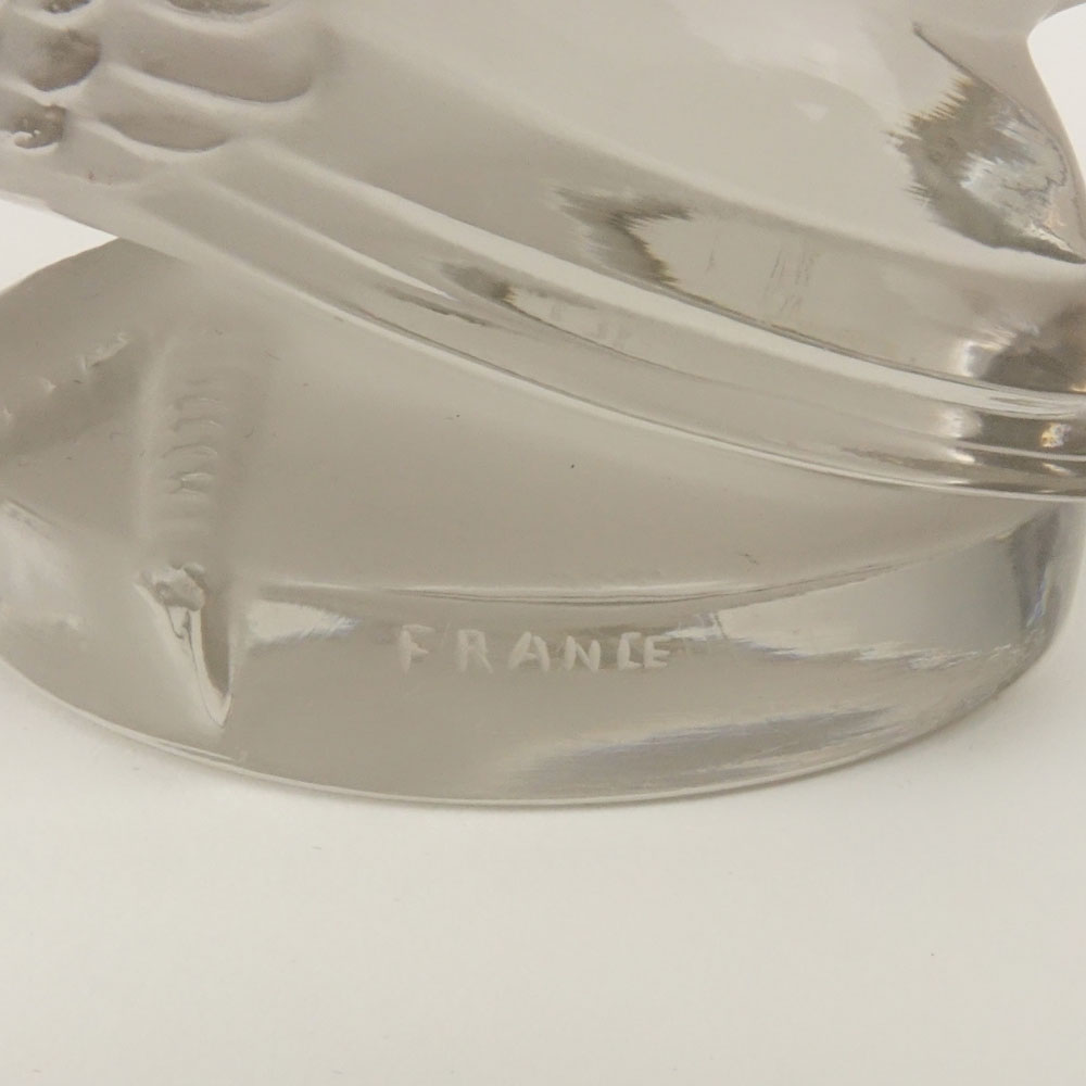 Rene Lalique, France Frosted and Clear Glass "Coq Nain" Hood Ornament.