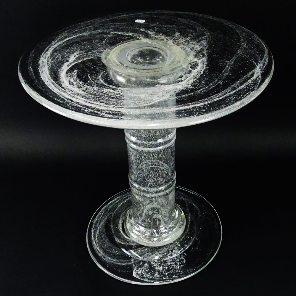 Contemporary Italian Style Round Glass End Table