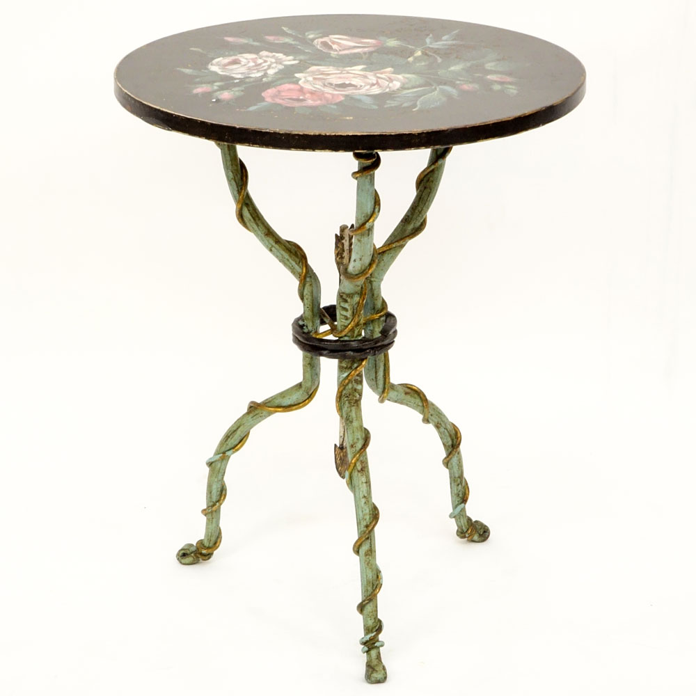 20th Century Italian Patina Furniture Co. Round Side Table