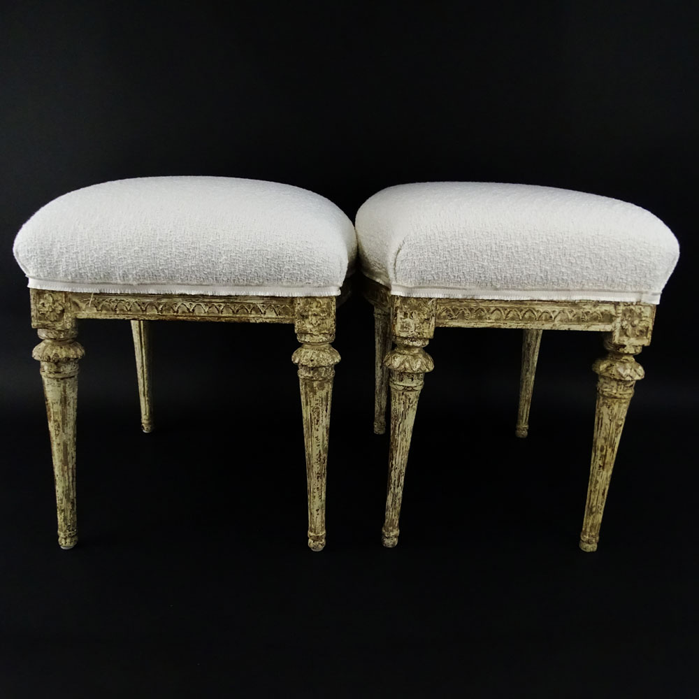Pair of 18th Century Gustavian Painted Tabourets
