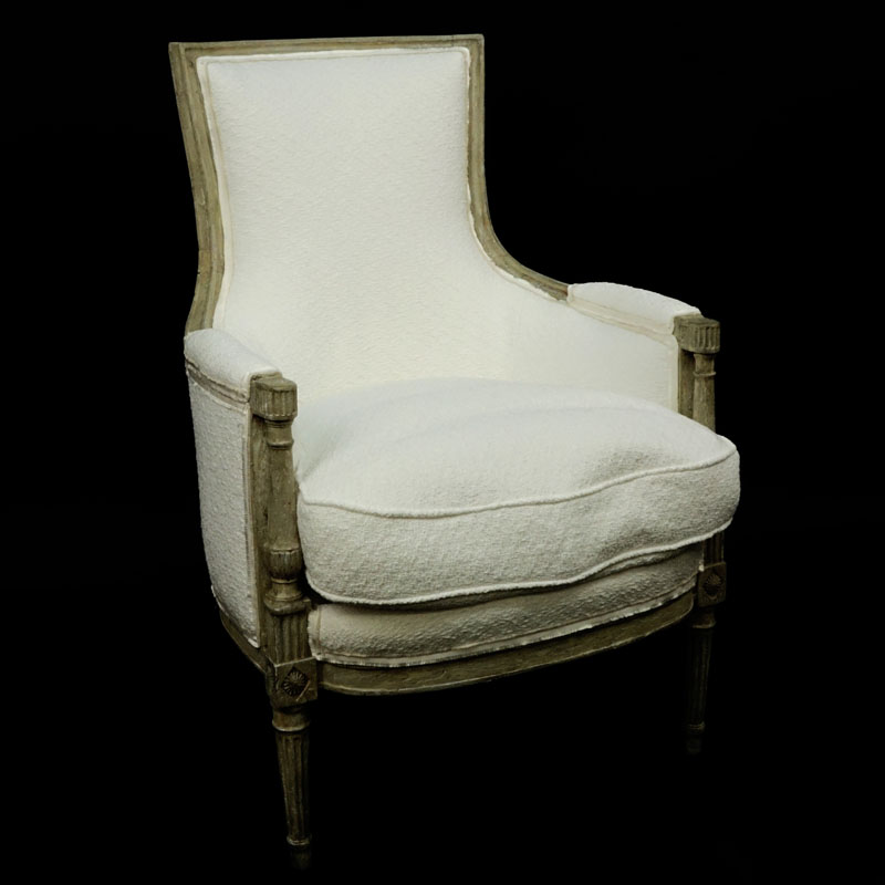 19th Century Italian Upholstered Directoire Bergere