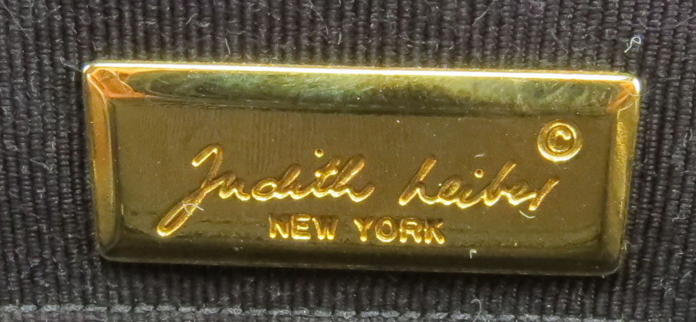 Judith Leiber New York Black Lizard Skin and Gemstone Shoulder Bag