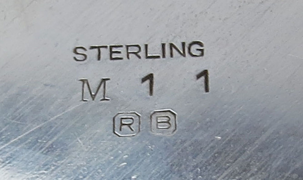 Sterling Silver Round Tray. Stamped "Sterling M11 RB" on underside. 