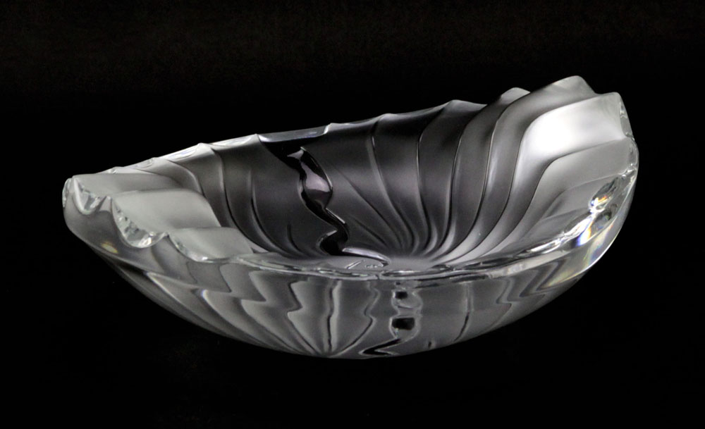 Lalique France "Nancy" Frosted Crystal Candy Dish/Ash Tray. 