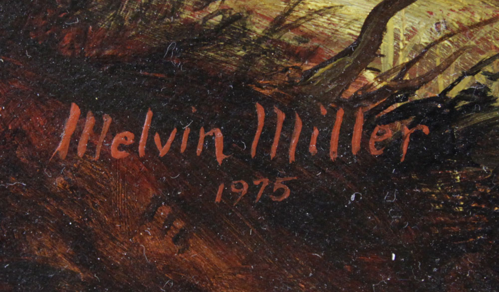 Melvin Orville Jr Miller, American (1937-2007) Oil on Canvas "The Crossing" 