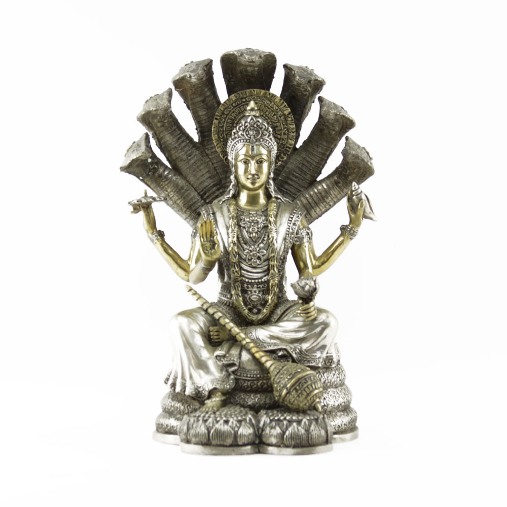 Vintage Painted Metal/Brass Hindu "Shiva" Sculpture