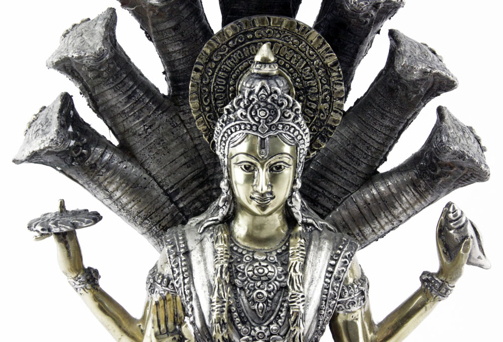 Vintage Painted Metal/Brass Hindu "Shiva" Sculpture