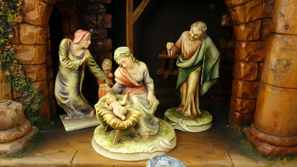 Large Vintage Twelve (12) Piece Borsato Porcelain Nativity Set.