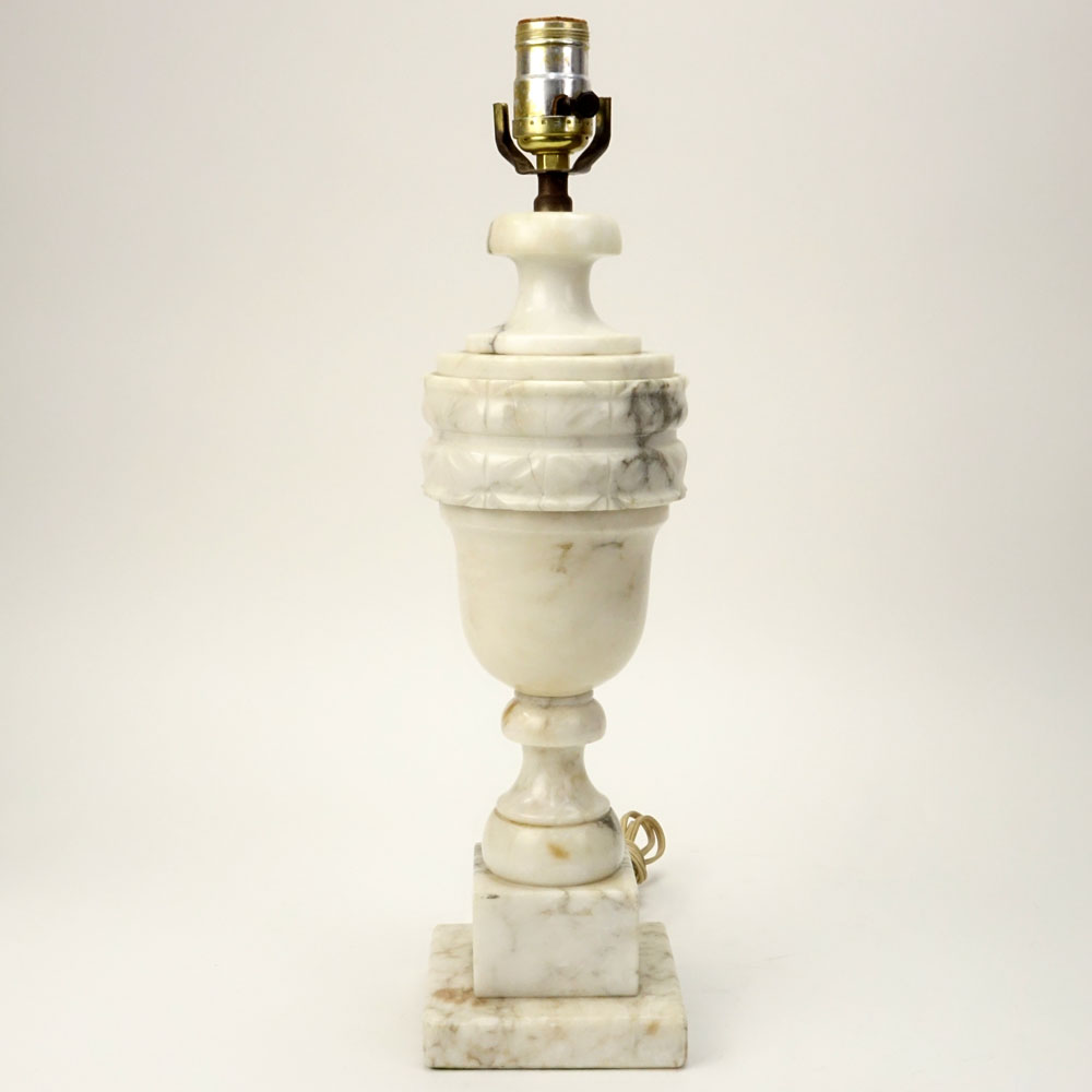 Mid 20th Century Italian Carved Alabaster Lamp