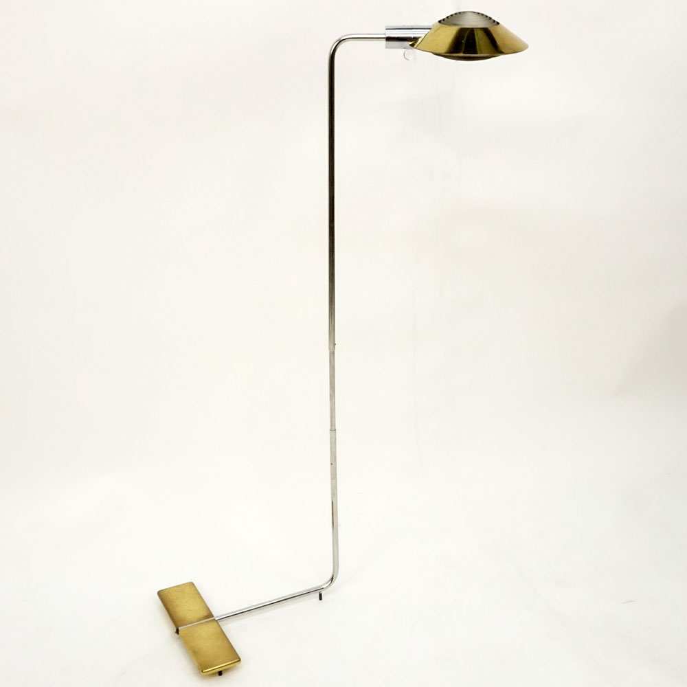 Cedric Hartmann, American (b-1929) Modern Stainless Steel and Brass Floor Lamp