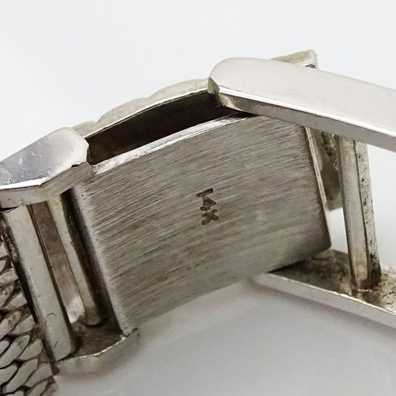 Men's Vintage Hamilton 14 Karat White Gold Manual Movement Bracelet Watch