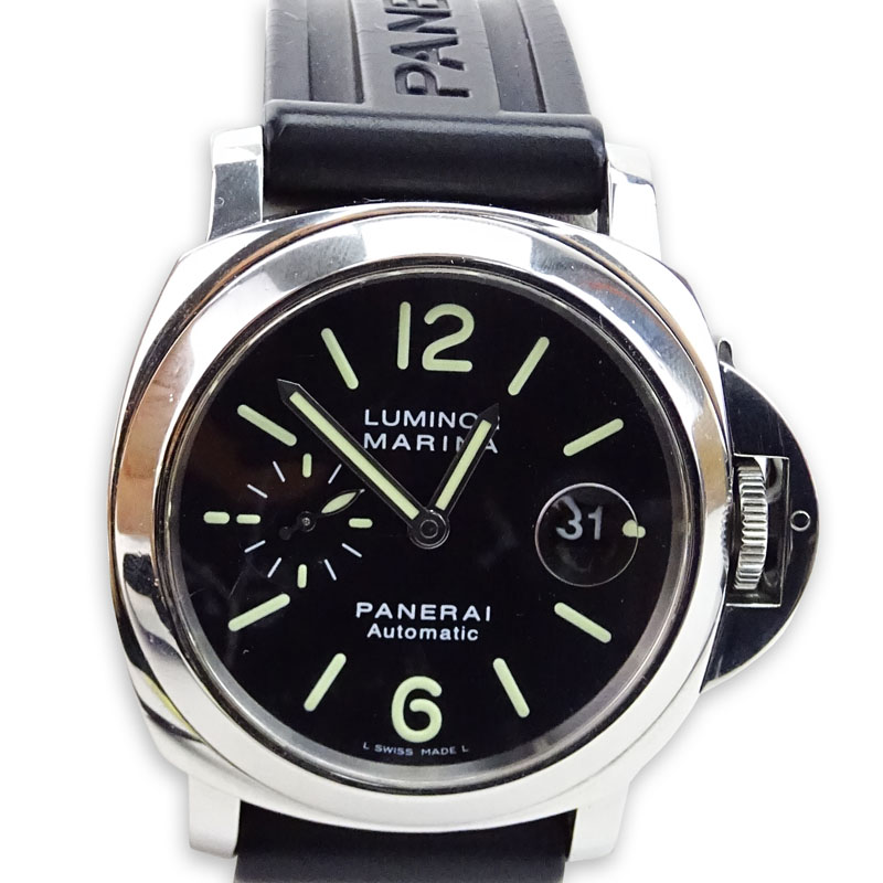 Men's Panerai Officine Firenze 1860 Stainless Steel 44mm Automatic Movement Watch with Rubber Strap