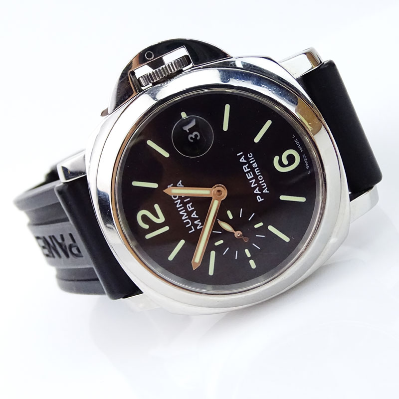 Men's Panerai Officine Firenze 1860 Stainless Steel 44mm Automatic Movement Watch with Rubber Strap