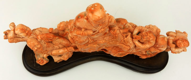 Rare Chinese 17/18th Century Chai-Ch'ing Dynasty Angel Skin and Melon Color Coral Group