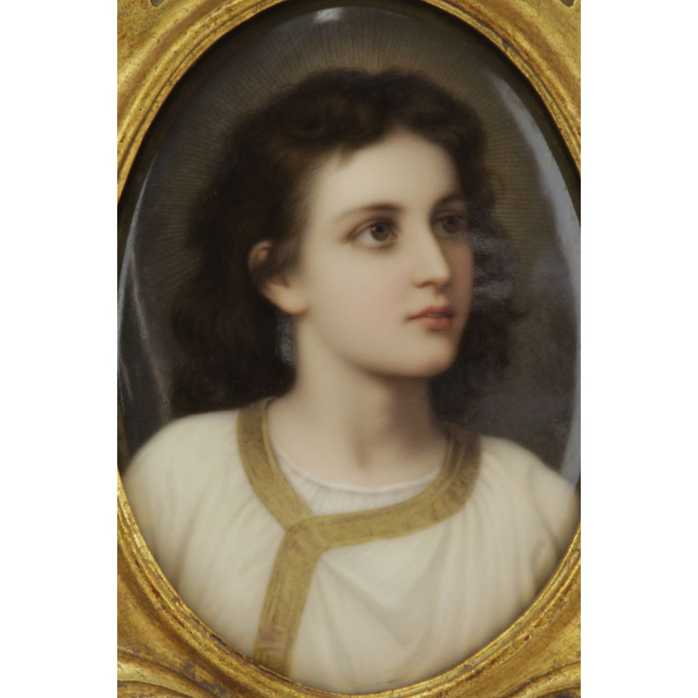 19th Century KPM Hand Painted Porcelain Plaque of a Young Jesus