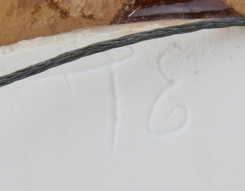 19/20th Century German Hand Painted Porcelain Plaque Signed M