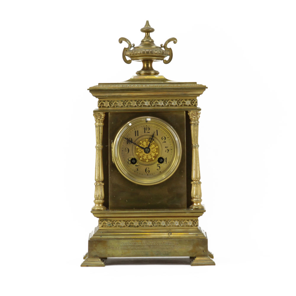 Antique French Napoleon III  Gilt Bronze Mantle Clock