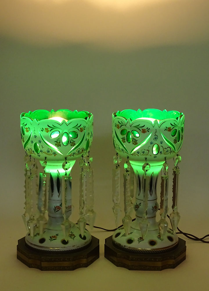 Pair of 20th Century Bohemian Glass Lusters