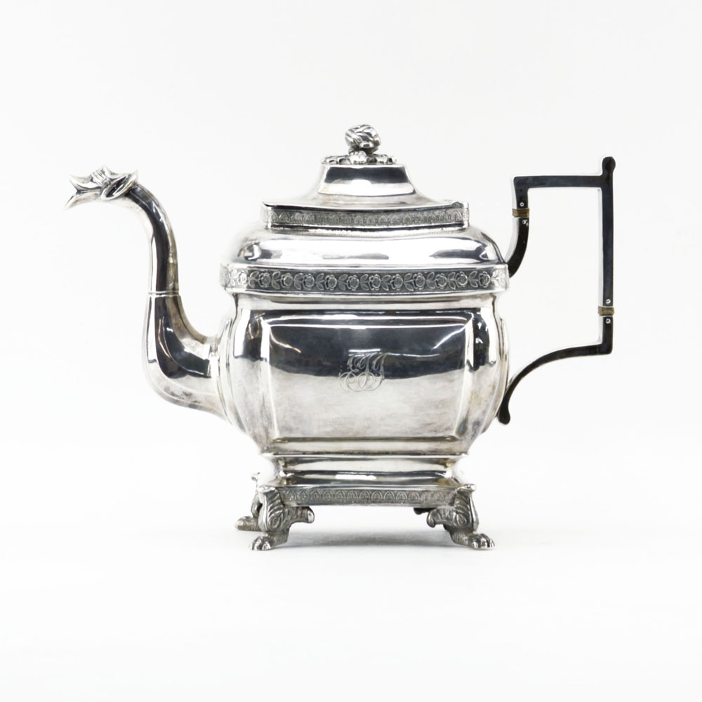 Joseph Lownes, American (1758-1820) Circa 1800s Philadelphia, Pennsylvania Coin Silver Teapot