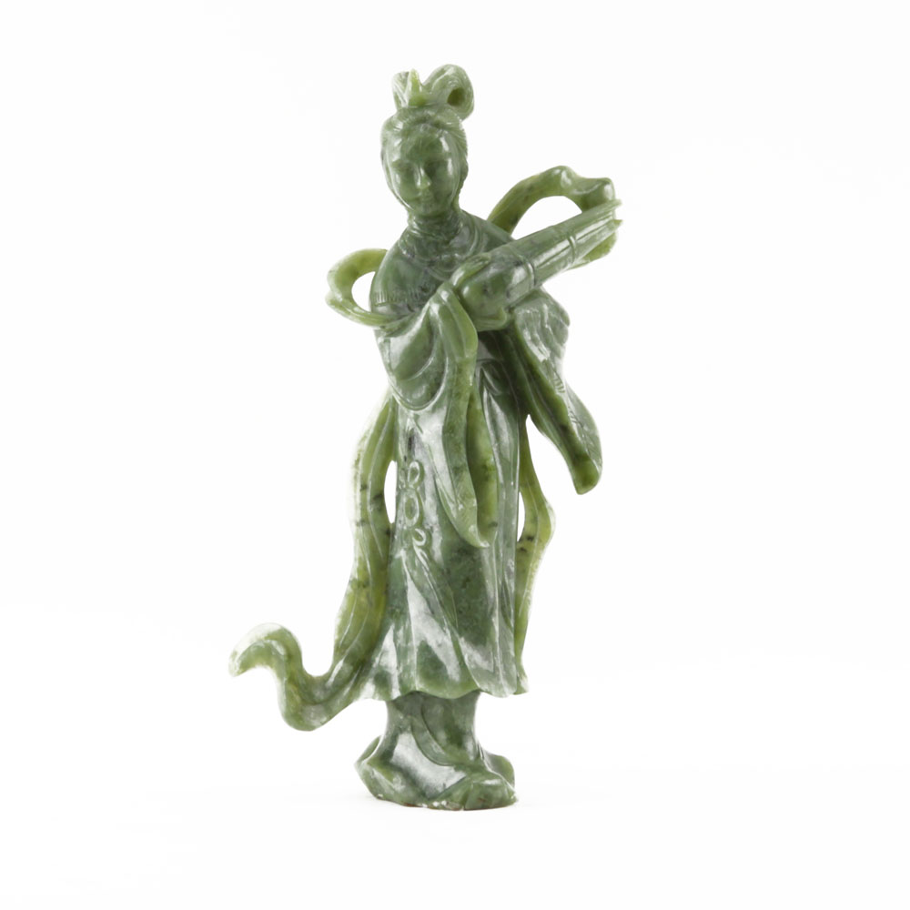 20th Century Chinese Carved Jade Guanyin Figurine