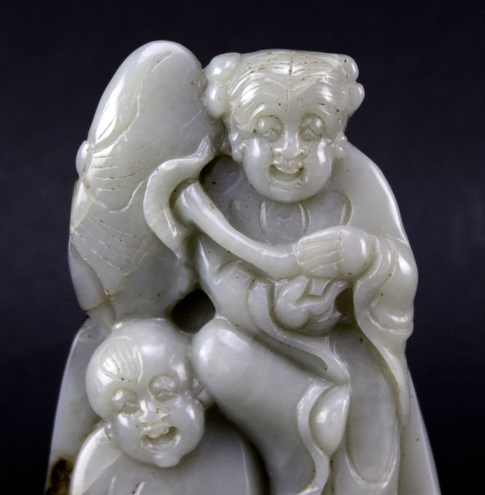 Chinese Carved Celadon Jade Group