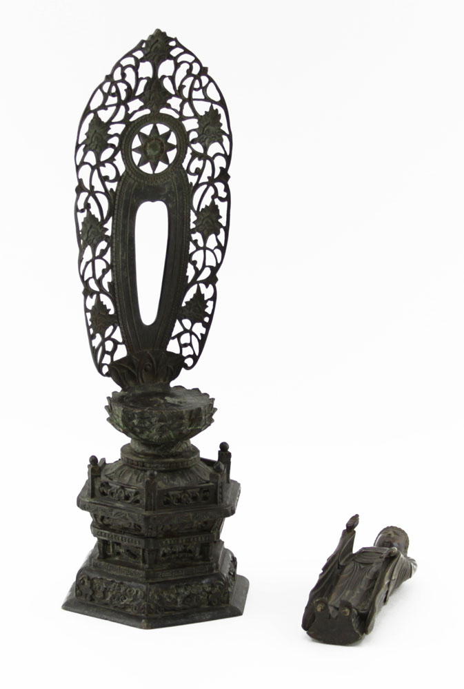 Early 20th Century Chinese Patinated Bronze Standing Buddha
