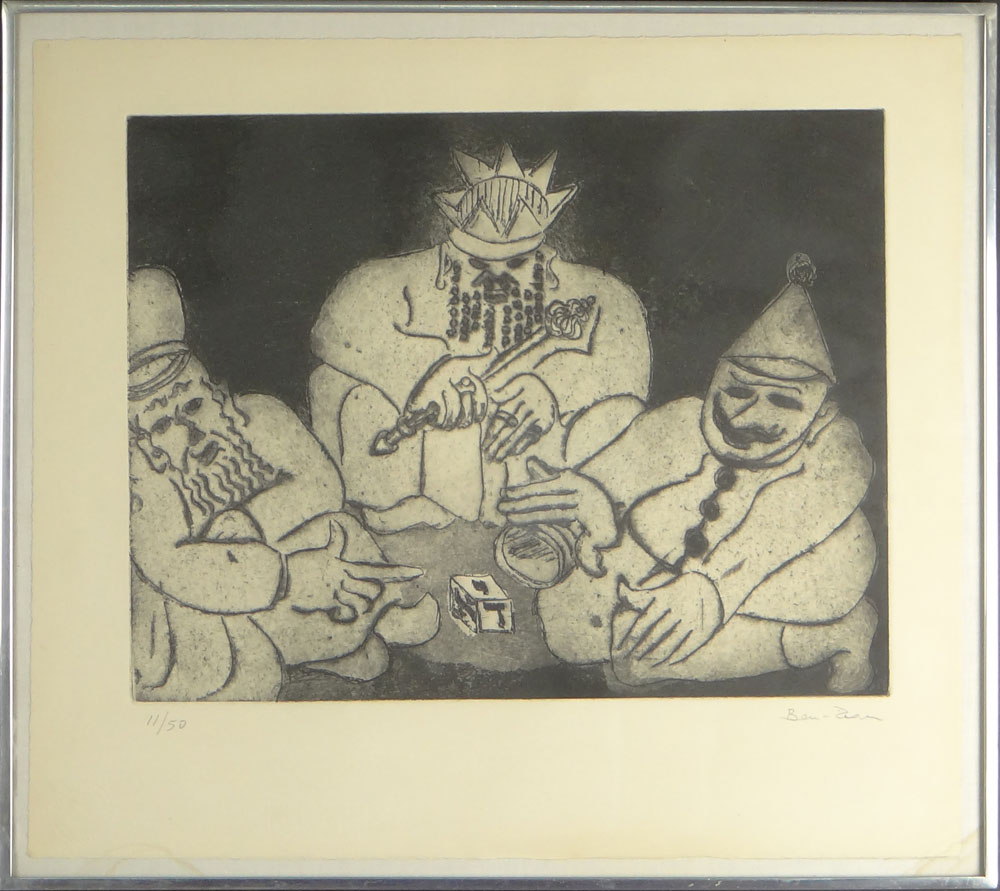 Ben-Zion, American (1897-1987) Etching "Purim" Pencil Signed Ben Zion and Numbered 11/50