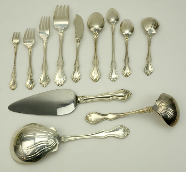Sixty-One (61) Pieces  Westmorland George and Martha Sterling Silver Flatware