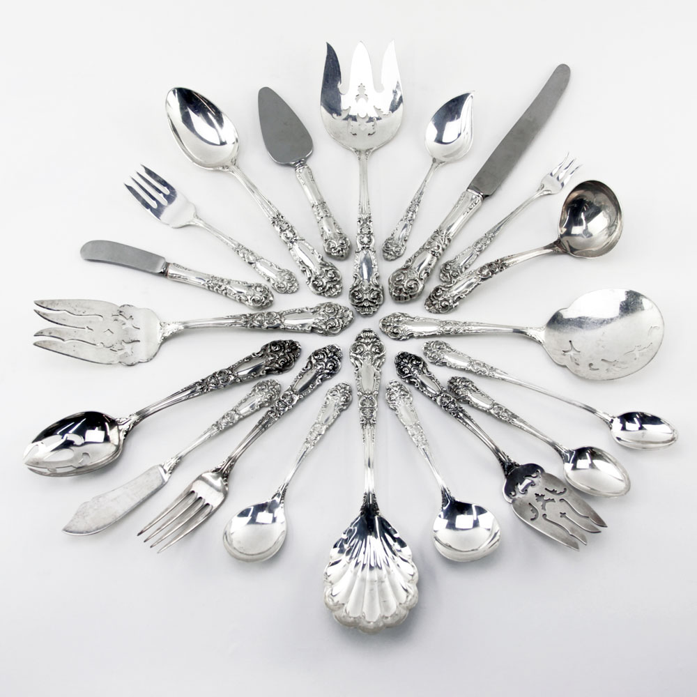 One Hundred Twenty (120) Pieces Reed & Barton French Renaissance Sterling Silver Flatware