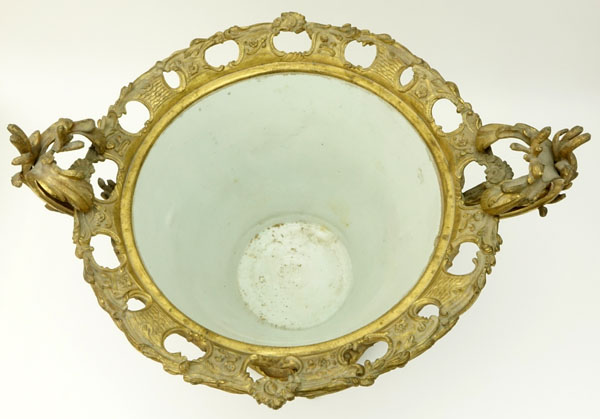 Large Gilt Bronze Mounted Porcelain Imari Vase