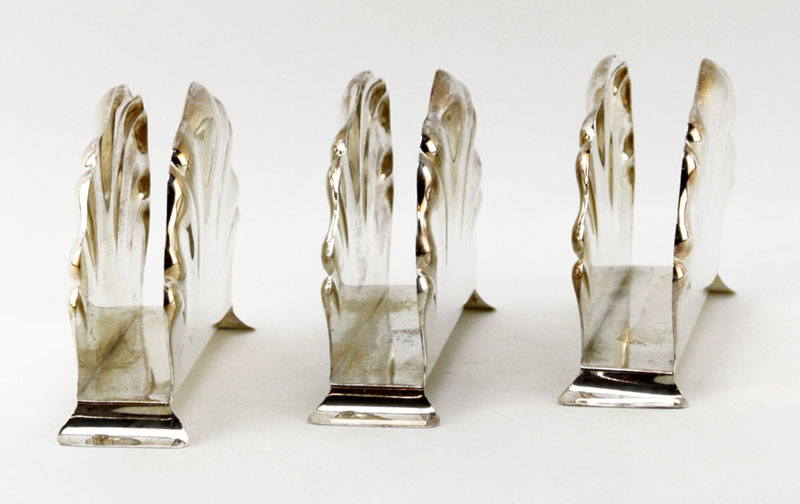 Grouping of Three (3) Lutz and Weiss 835 Silver Shell Shaped Napkin Holders