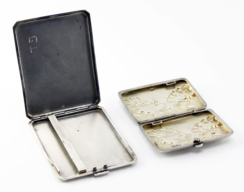 Grouping of Two (2) Sterling and Continental Silver Cases