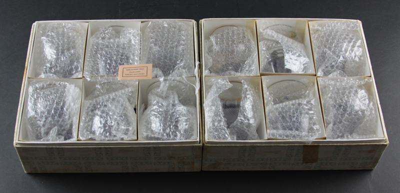 Set of Thirteen (13) Moser "Royal" Crystal Brandy Glasses in Original Boxes