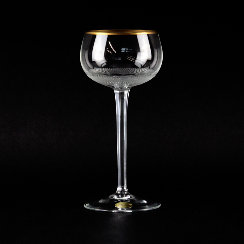 Set of Thirteen (13) Moser "Royal" Crystal Wine Hock Glasses in Original Boxes